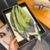 100% Silk Scarf Bandana Women Square Scarves Wrap Kerchief Green Mulberry Silk Spring Fashion Luxury High Quality Headband Hijab
