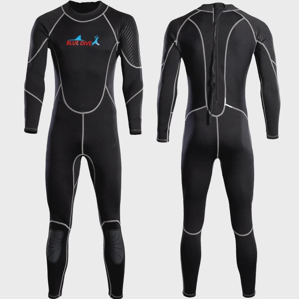 Pánský 2mm neopren: Teplé, jednodílné pro surfování, pádlo, jízdu na motorovém člunu, plavání, zimní šnorchlování - ochrana proti chladu.