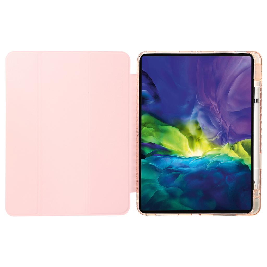 For iPad Pro 13 (2024) Tablet Case TPU+Acrylic+PU Drop Protection Cover with Tri-Fold Stand