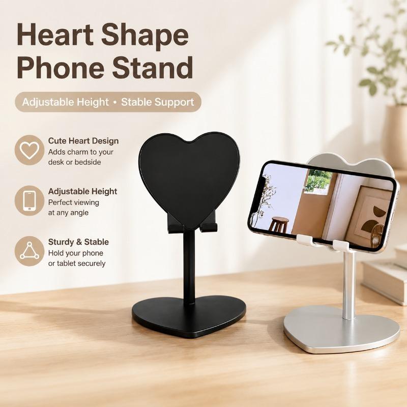 ‑style Heart‑shaped Phone Holder Desktop Tablet Viewing Gadget Live‑streaming Adjustable Height‑lifting Supporting Bracket