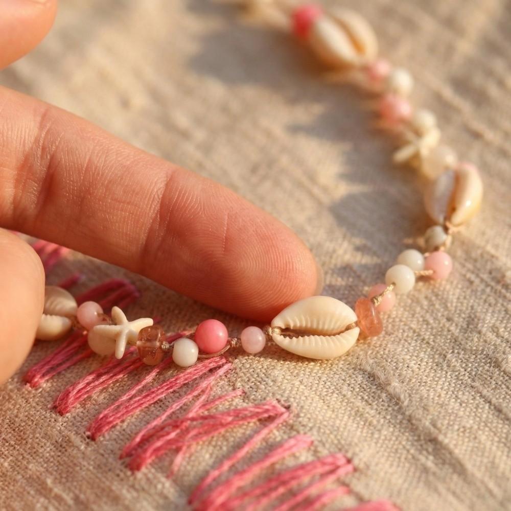 Sea Series Bohemian Shell Necklace Adjustable Beach Beaded Necklace  Girls Couple Gift