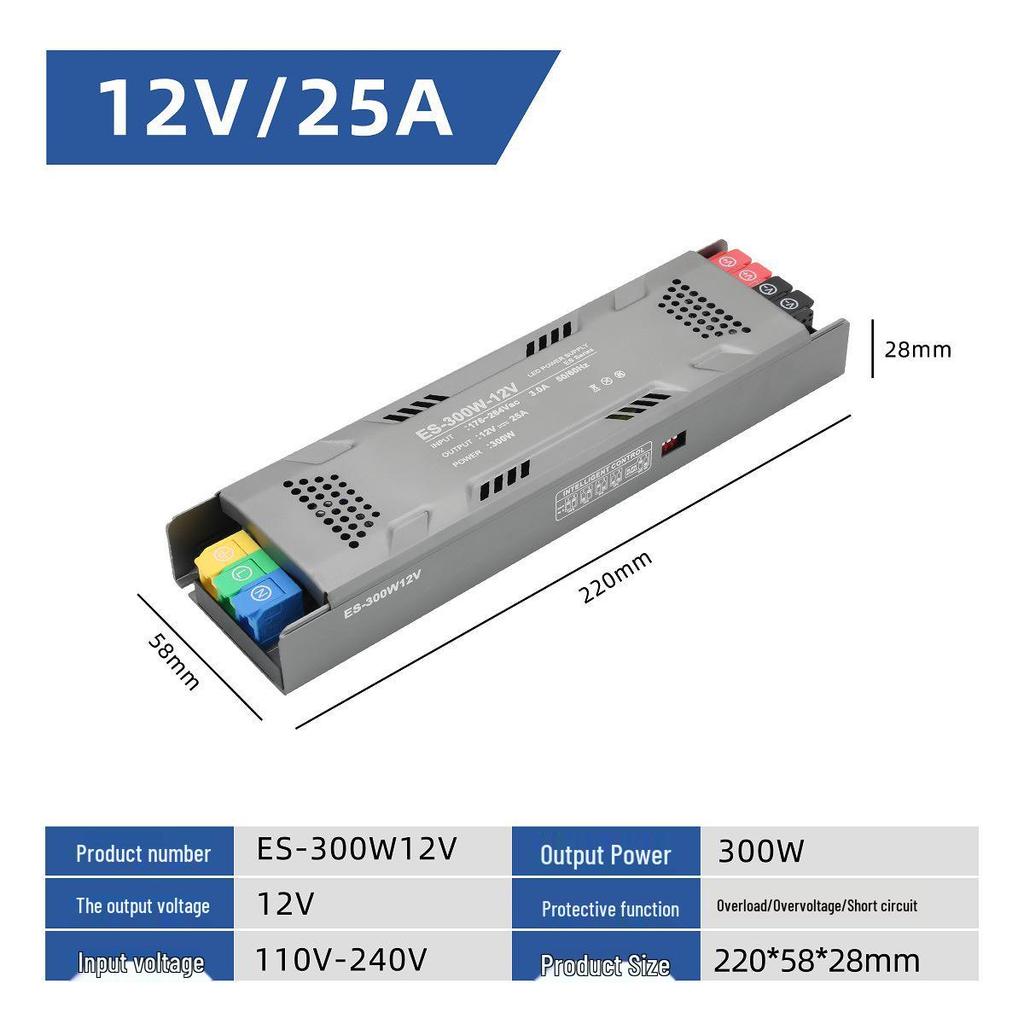 Indoor Linear LED Lights Dial Dimming Transformer 24V 60W-400W Power Supply