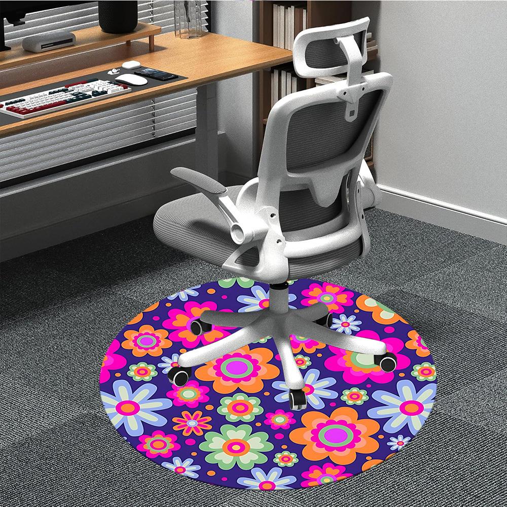 

1pc Flower Pattern Chair Carpet for Office, Non-slip, Soft and Durable Office Rug for Decoration, Perfect for Office yy251229188 80cm by 80cm