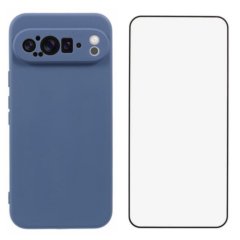 

WANLONFENG RB2 Series for Google Pixel 9 Pro Case TPU Phone Cover with Screen Protector Lavender Grey