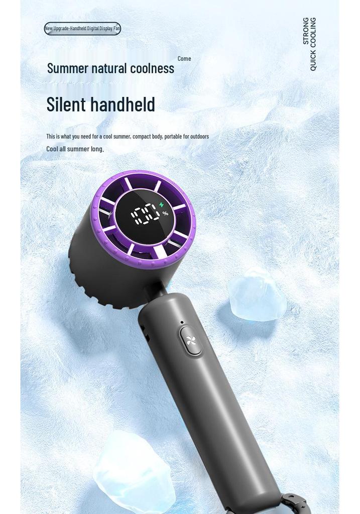 2025 Summer Turbo Handheld Fan with USB & Digital Display, 100 Speeds—Portable for Office & Outdoor Use