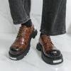 Fashion Height increasing men's leather shoes Classic casual style Business or office plus size Hot selling Derby suit shoes Brown