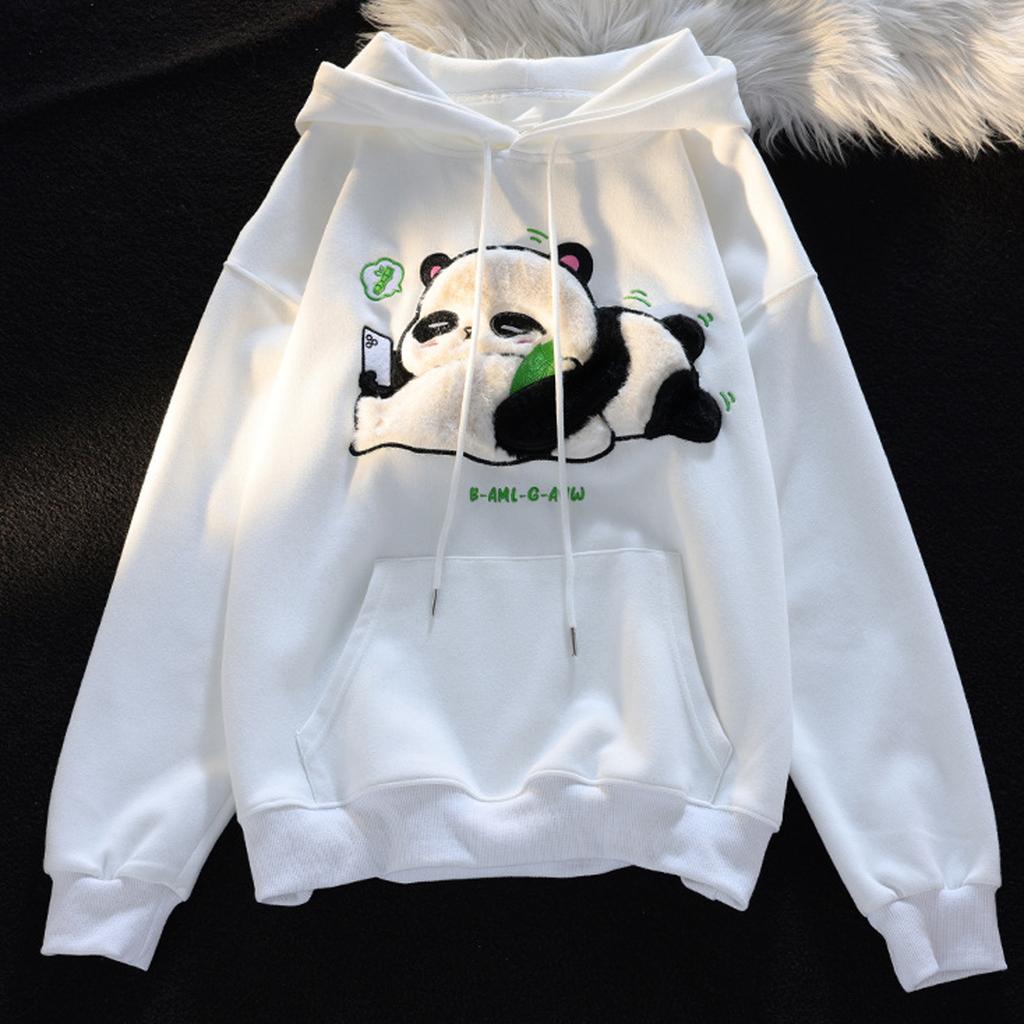 Ladies Fashion Casual Long Sleeve Round Neck Hoodie Pullover Top With  Pockets