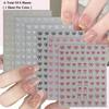 2 To 30 Sheets Transparent Bow Nail Stickers 3D White Pink Black Gold Lace Ribbon Nail Art Decals for DIY Manicure