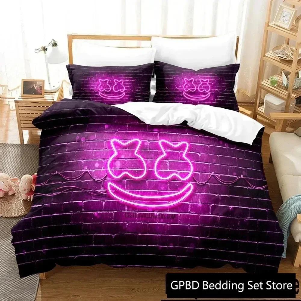

Luxury New 3D Print Marshmallow DJ Bedding Set Duvet Cover Bed Set Quilt Cover Pillowcase king Queen Size Boys Adult Bedding Set 70x133cm 2pcs