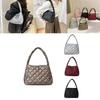 Stylish Quilted Large-capacity Handbag Trendy Geometric Tote For Winter