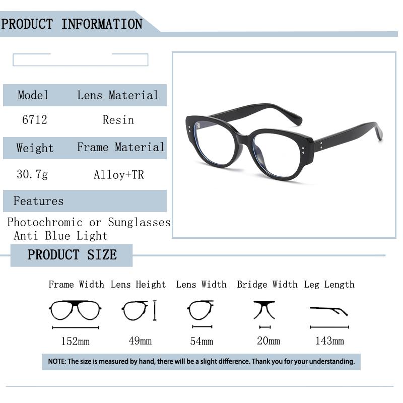 Fashion Brand Myopia Glasses Women Square Nail Frame Anti Blue Ray Photochromic Shortsight Eyewear