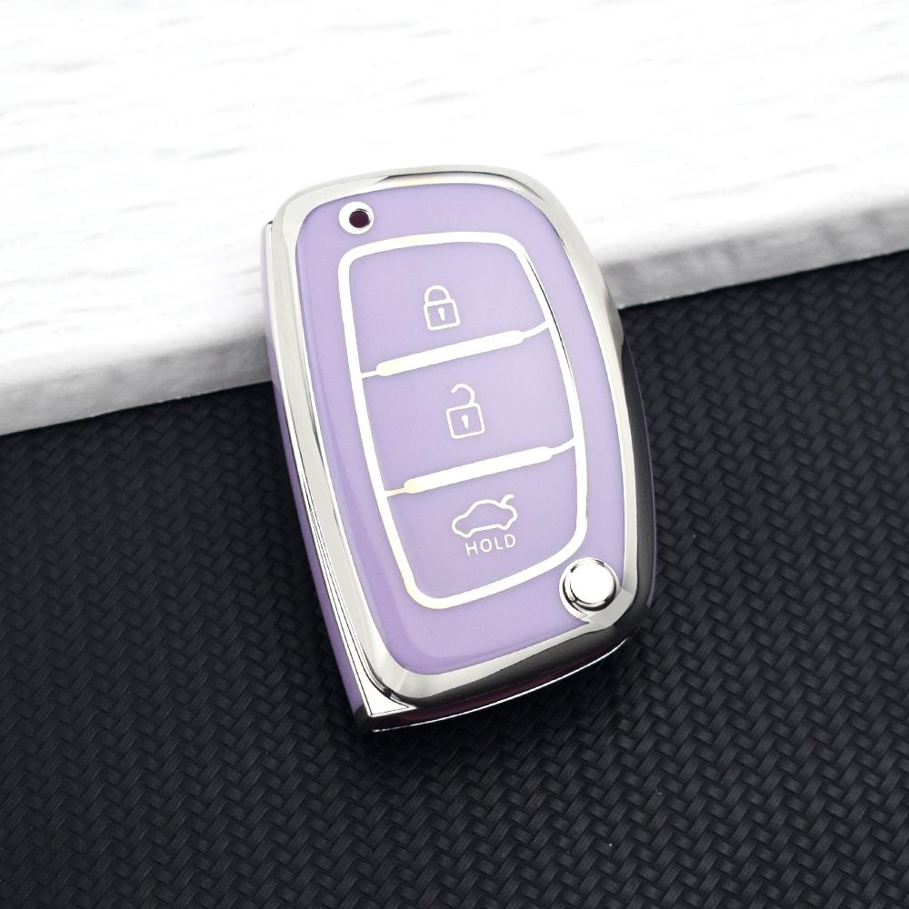 3 Button TPU Car Smart Key Case Cover Fob for Hyundai Elantra Sonata Tucson Creta Santa Fe Ix35 I30 Ix45 I20 I10 Accent Keychain