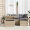 Ensemble de Canapés de Jardin de 5 Pièces avec Coussins Rattan Poly Beige, Canapé de Jardin 2 Places avec Coussins Rattan 3348816