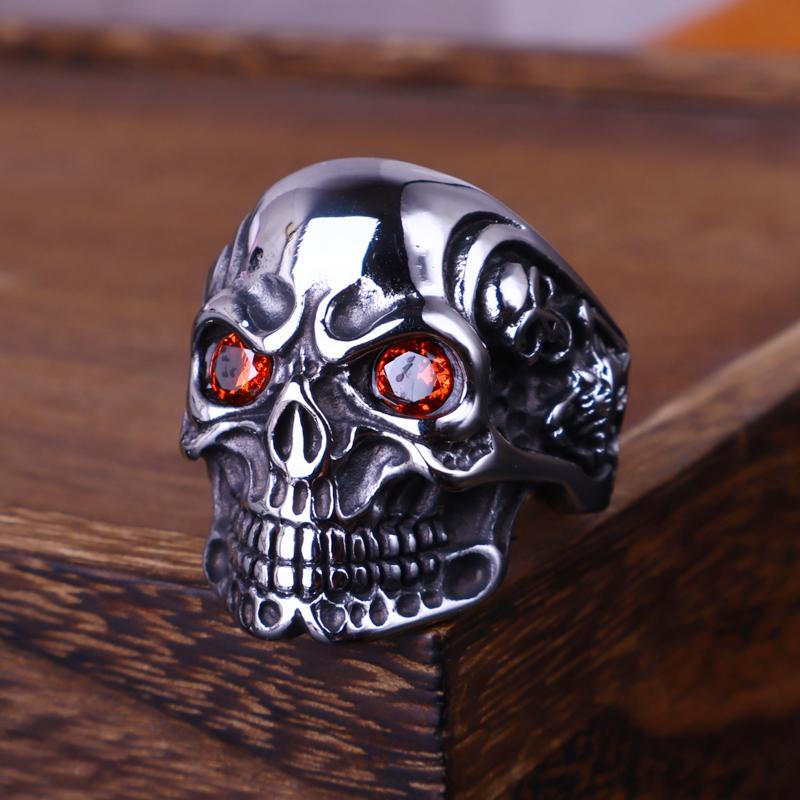 Anelli a Teschio Gotici Multistile per Uomo Acciaio Inossidabile Biker Motociclista Gioielli Anello Festa di Halloween Dropshipping
