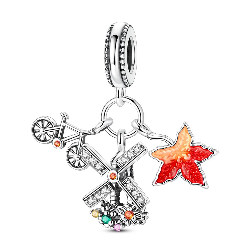 New In Copper Golden Maple Leaf Pendant Charms Beads Fit Original Bracelet Necklace Diy Woman Jewelry Gift For Women Friend