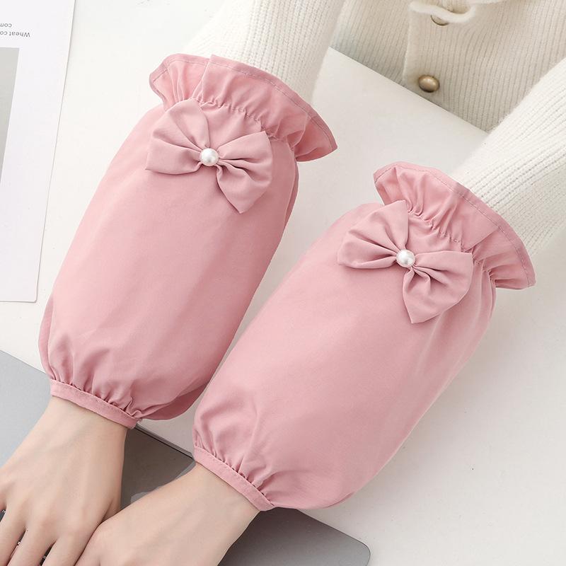 Autumn and Winter Sleeve Bow, Cute Anti-stain Sleeve Covers, Adult Home Anti-dirt Down Jacket Sleeve Covers, Bow Sleeve Covers