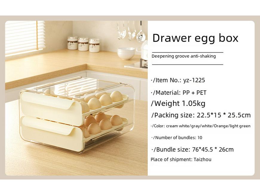 Transparent Egg Storage Box with 32 Compartments, Stackable and Durable for Kitchen and Refrigerator.