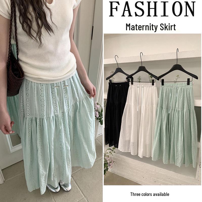 

Versatile Maternity Mint Green High Waist Long Skirt – Korean Style Umbrella Design 2XL мятный зеленый