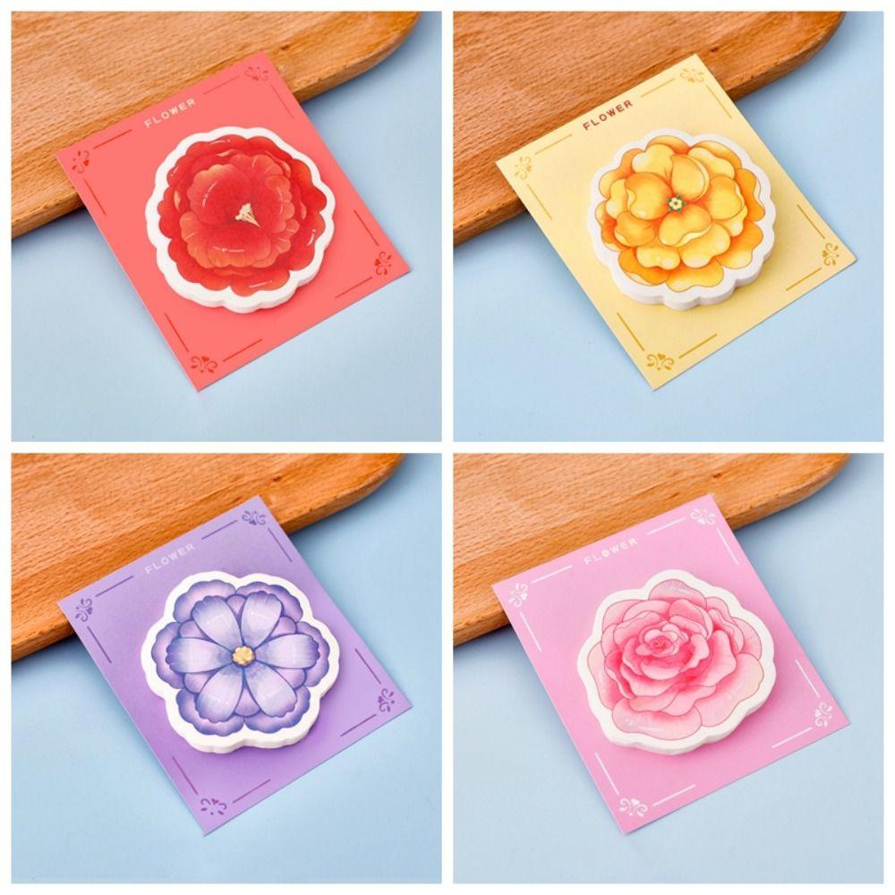 Small Fresh Memo Pad Kawaii Account Decorative Material Flower Sticky Notes  Diary