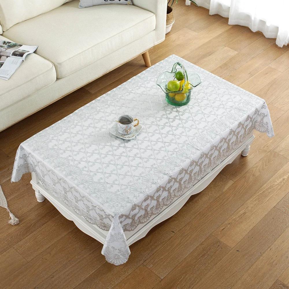 PVC Table Cloth Waterproof Oil-proof Tablecloth Non-washing Tea Table Cloth Hot Gold Household Table Cloth Accessories Home