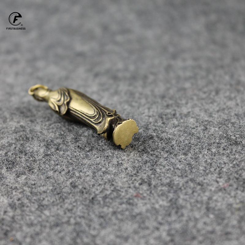Copper Buddha Statue Hanging Ornament Bless Home Decor for Living Home Lucky Brass Figurine Desk Decoration Keychain Pendant
