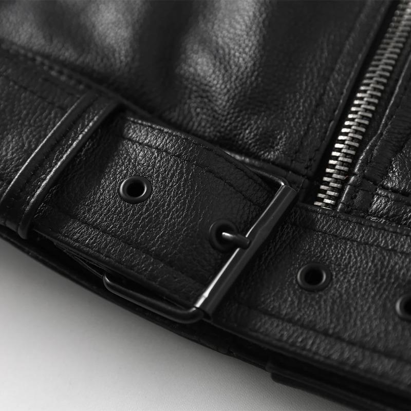 Chinese Size Genuine Leather Vest Men 100% Real Cowhide Slim Fit Motorcycle Vests Biker Sleeveless Jackets Spring Autumn Asian Size M595