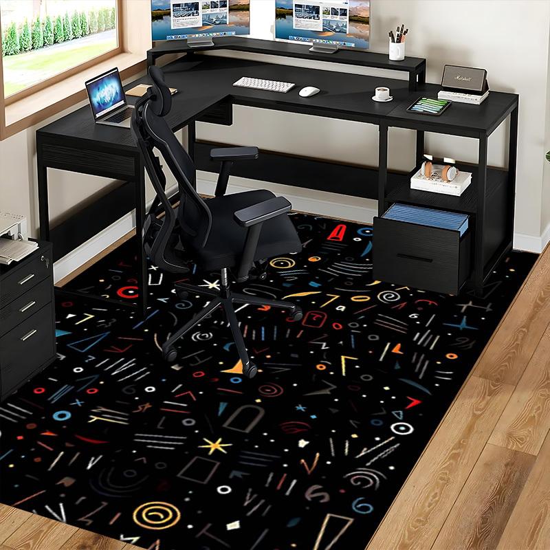 1pc Office Chair Mat with Festive Starry Sky Design - Non-Slip Carpet for Home and Office Use, Suitable for All Seasons.P042