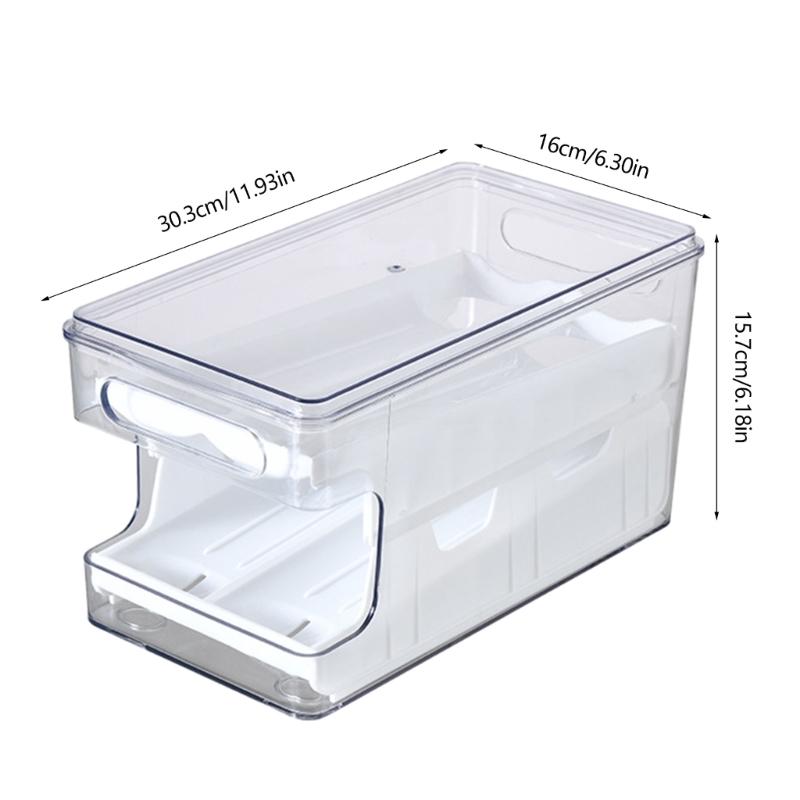 Secure Sliding Eggs Storage Organizer Unique Two Slide Eggs Storage Box 2 Layer Eggs Organizer for Kitchen Enthusiasts