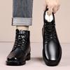 Winter High Top Warmhaltende Baumwollschuhe für Herren Mode Lässig Neuer Designer Schneestiefel Männlich Schnürung Plateau Rindsleder Stiefel Mann