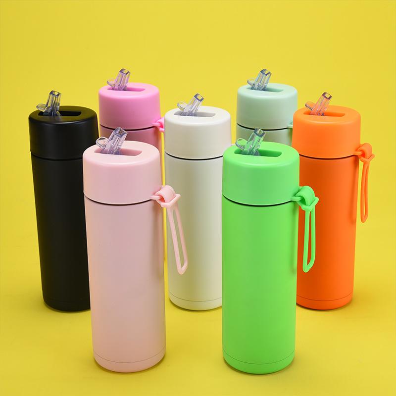 650Ml Sports Kettle Portable Silicone Handle Straw Water Cup Meidakou Stainless Steel Thermos Cup
