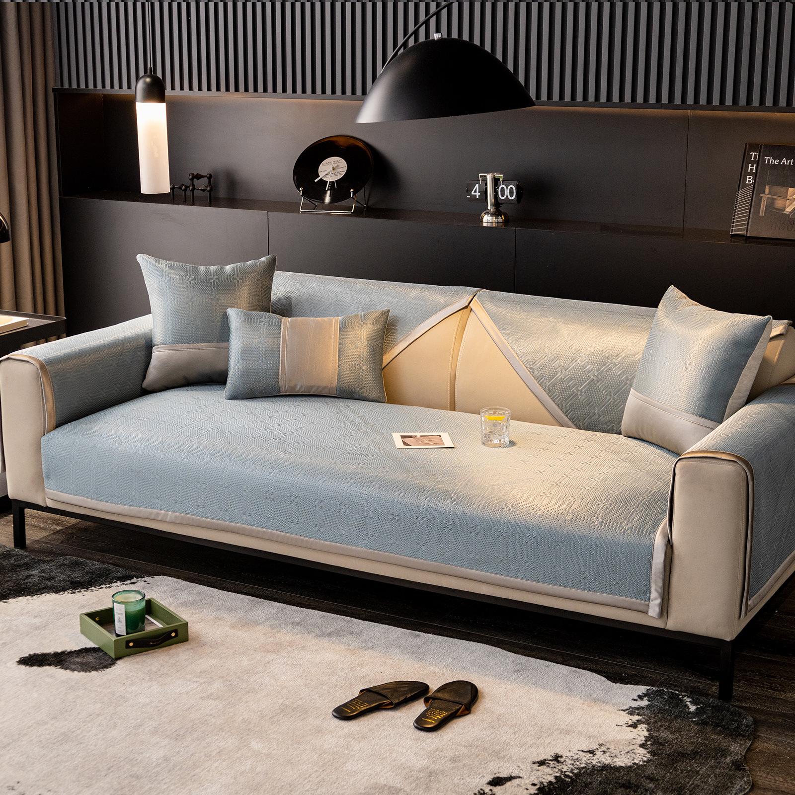 

Летний коврик для дивана, крутой коврик из ледяного шелка, противоскользящий чехол для дивана, ткань, крутой коврик из ледяного шелка 70x70cm зелёный