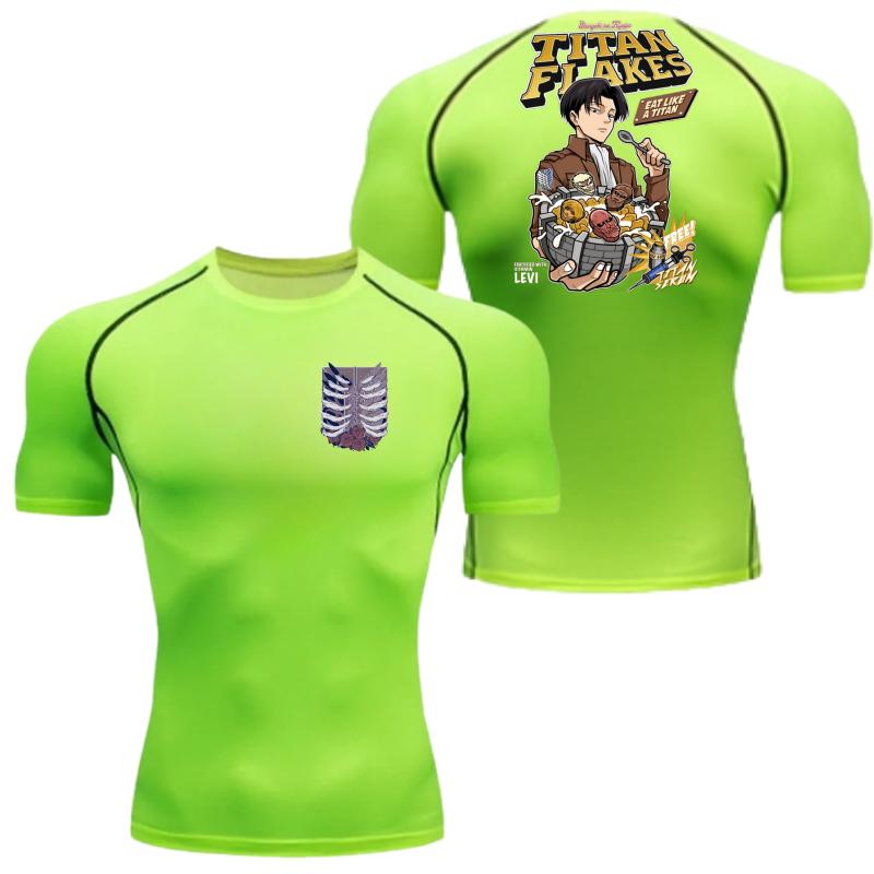 Men Compression T-Shirt Fitness Running Sports Quick-Dry Wings Freedom Breathable Short Sleeves Stretchy Fabric Summer Workouts