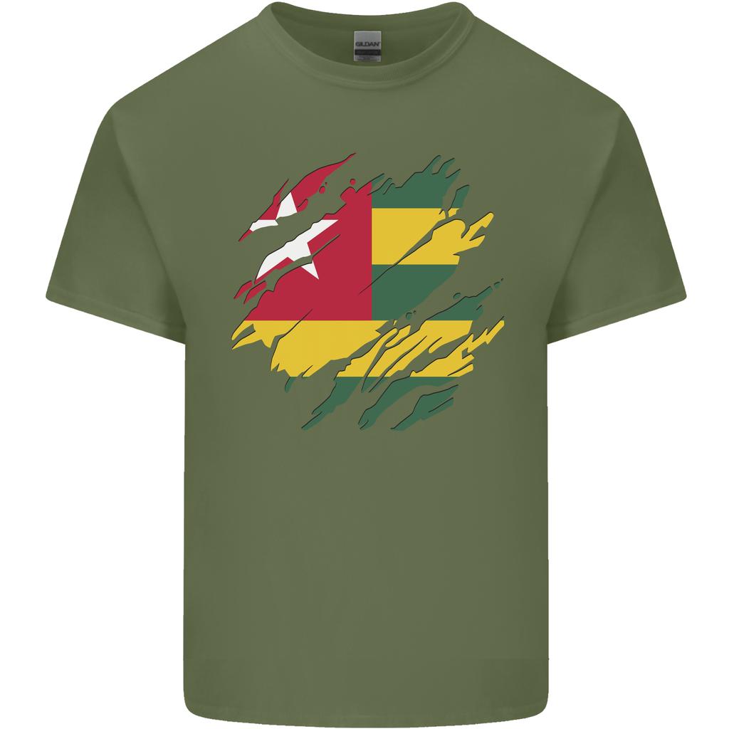 Torn Togo Flag Togolese Day Football Unisexs Light Cotton TShirt
