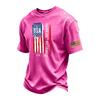 Men's Vintage Washed Crew Neck Short Sleeve T-Shirt with USA Flag Graphic and 250th Birthday Print Casual Cotton Tee