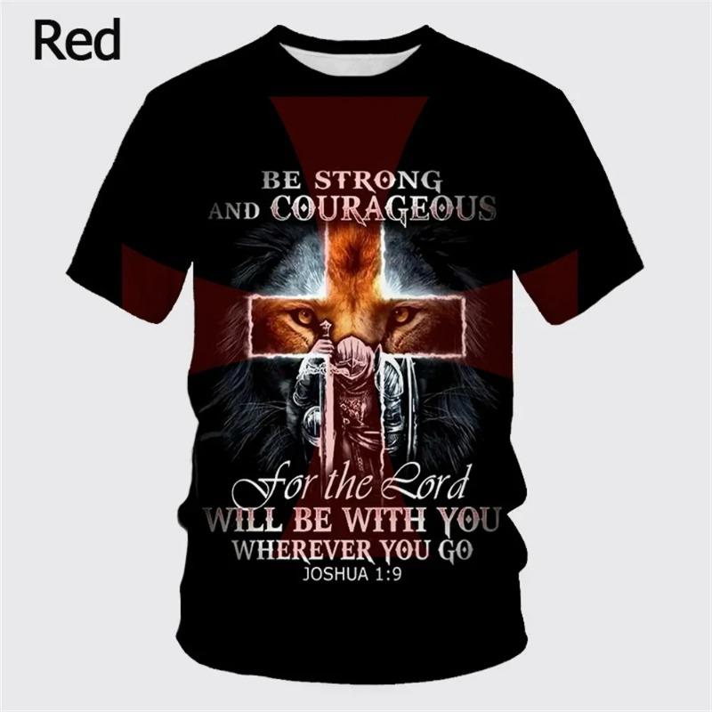 Fashionable Retro Templar 3D Printed Men's T-shirt Summer Casual Street Wear Couple T-shirt Short Sleeved Top