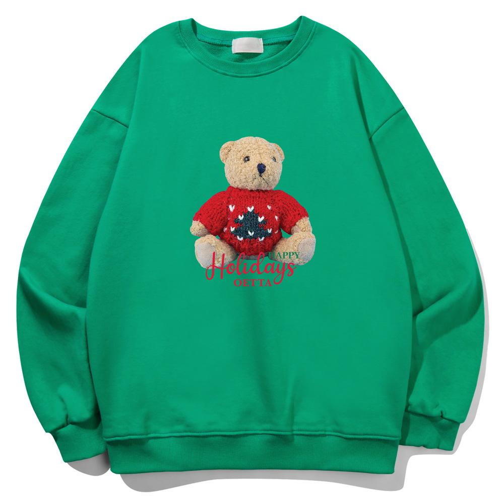 Толстовка с мишкой Тедди Yda Happy Holiday_Ot3D037Gr Green/2Xl