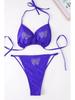 Europäischer & Amerikanischer Übergrößen Strass Schnür-Badeanzug - Einfarbiger Bikini ZY066