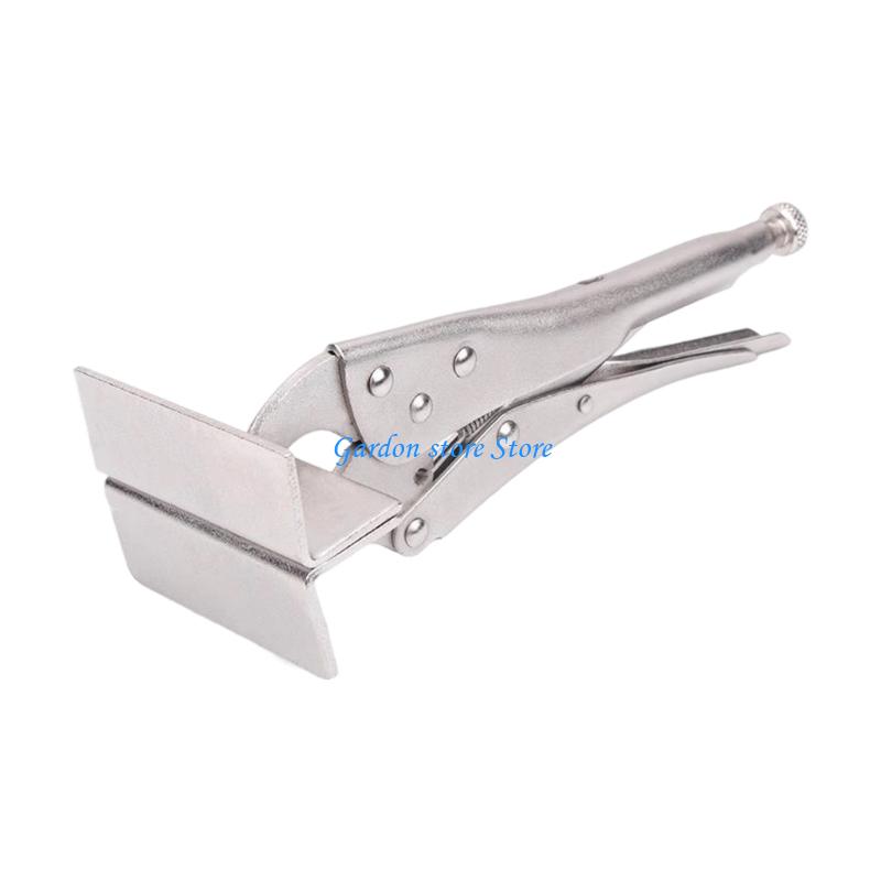 B0KB Adjustable Pressure Locking Clamps Flat Nose Plier Grip For Metalworking Featurings Corrosion Resistant Construction
