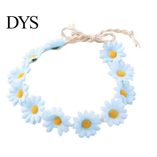 Children Stage Performance Headband Daisy/Sunflower Wreath for Women Girls, Adjustable Floral Crown Cute Macaron Color Flower Beach Vacation
