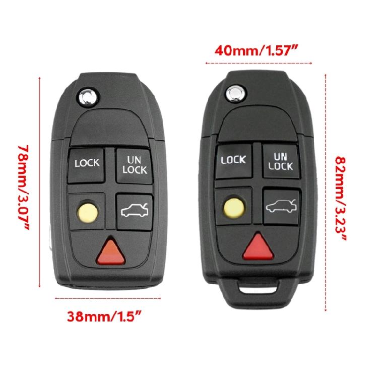 Versatile 5 Button Remote Key Holder Trendy 5 Key Folding Key Case for Vehicle