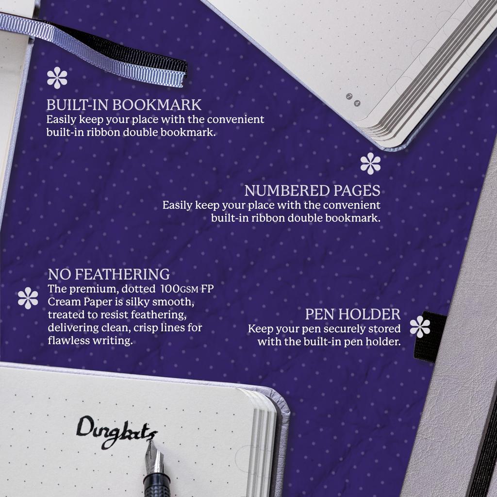 Dingbats Earth Dot A5 Medium Glycine Arctic Hardcover Cream 100gsm Inkproof Paper Numbered Index Key Pages - Notebook, - - - Pages, &