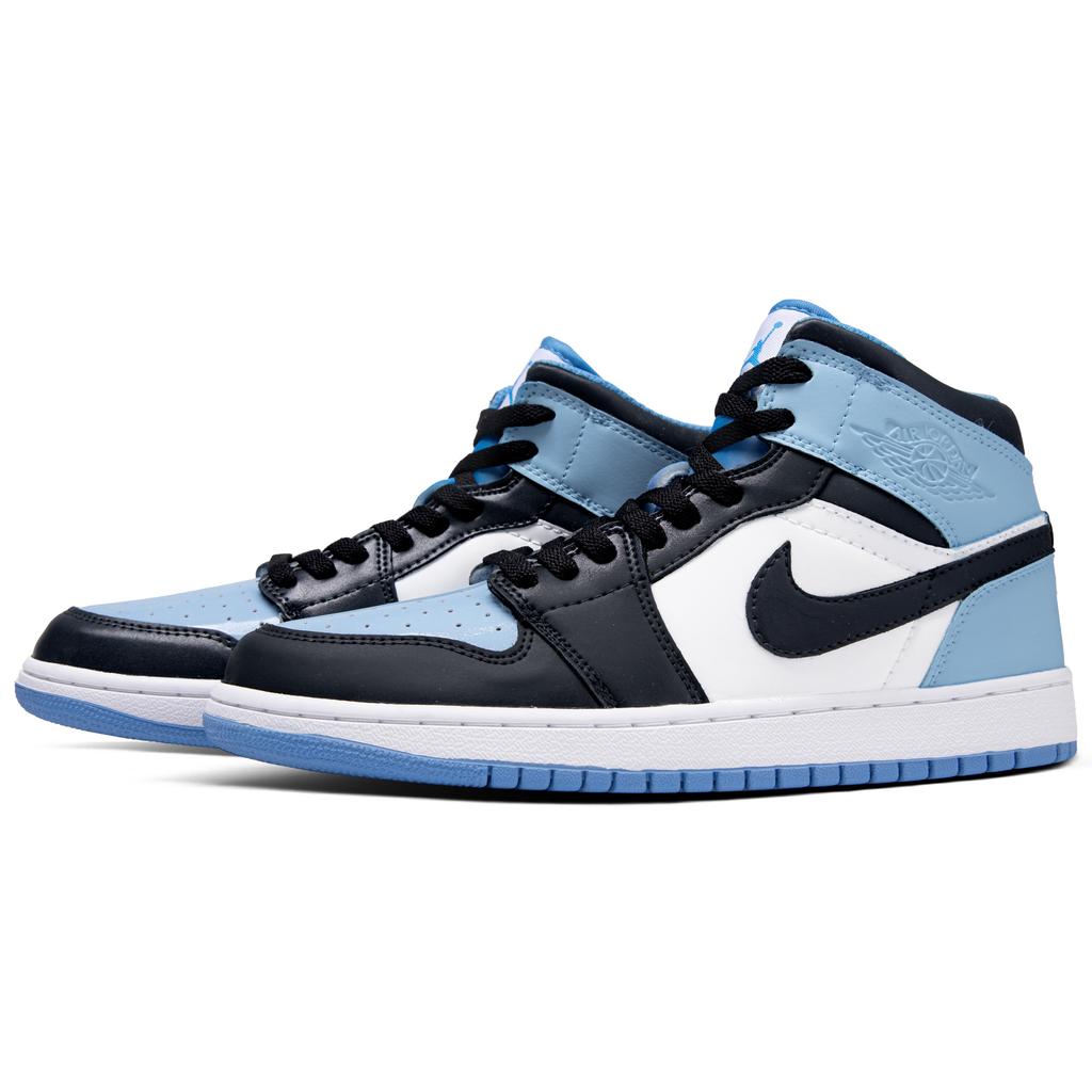 Jordan Air Jordan 1 All Star Leather Abrasion Resistant Mid top Vintage Basketball Shoes Unisex Blue Black White FZ2142-114(Team1291-)
