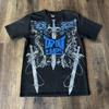 Y2K Tap Out Skull Print T Shirt Dark Aesthetic Round Neck Streetwear Oversized Gothic Cotton Tee Soft Retro Loose