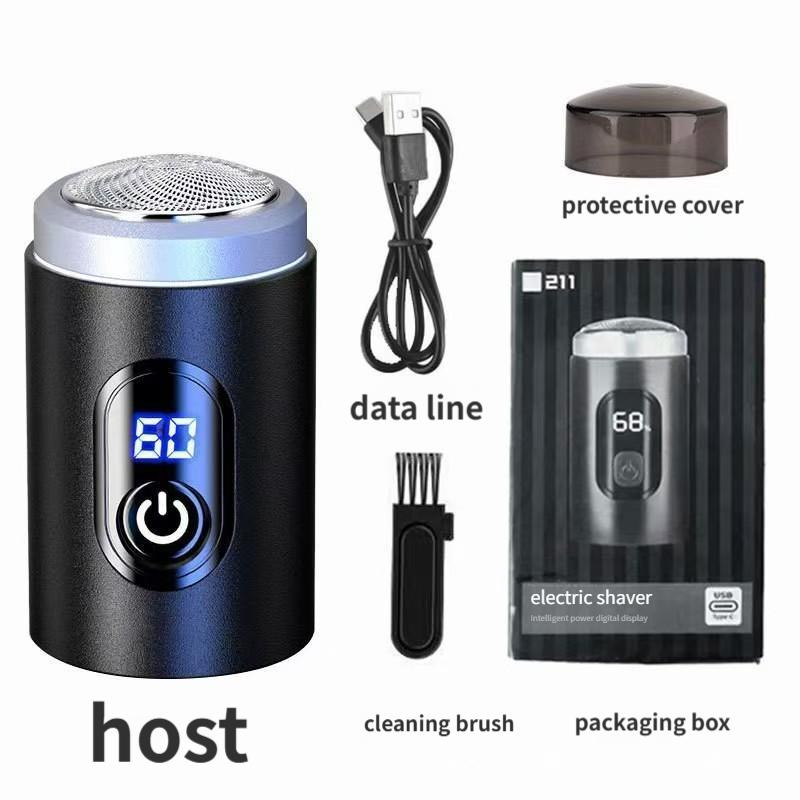 211-Portable Travel & Home Washable Electric Razor - USB Mini Men s Shaver with Alloy Body & Digital Display