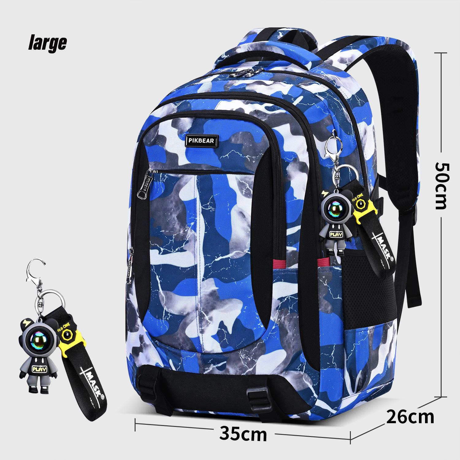 

Ортопедичний Чоловічий Рюкзак для Ноутбуків Підлітковий Шкільний Рюкзак Початковий Водонепроникний Рюкзак Студентські Шкільні Сумки large size синій