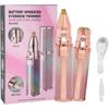 Women's Eyebrow and Facial Hair Trimmer, 2-in-1 Rechargeable Shaver and Trimmer with Built-in LED Light, Lip, Chin