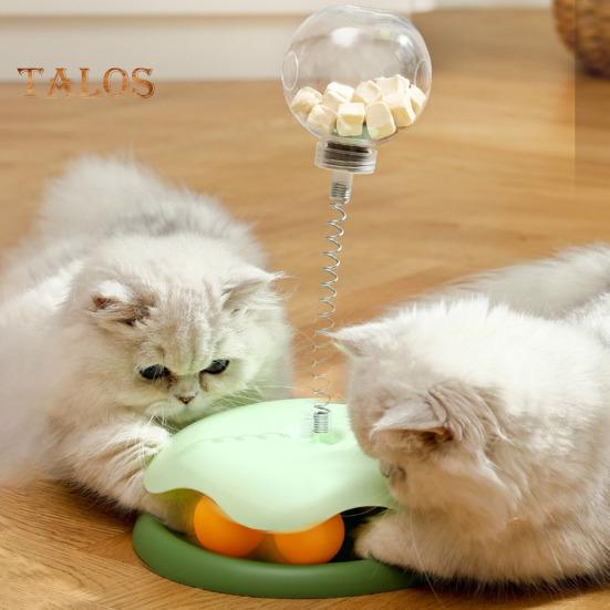 Interactive Cat Treats Dispenser Toy Leaking Food Ball Pet Feeder Toy Puzzle Pet Slow Feeder with Ball Track for Indoor Cats Dogs