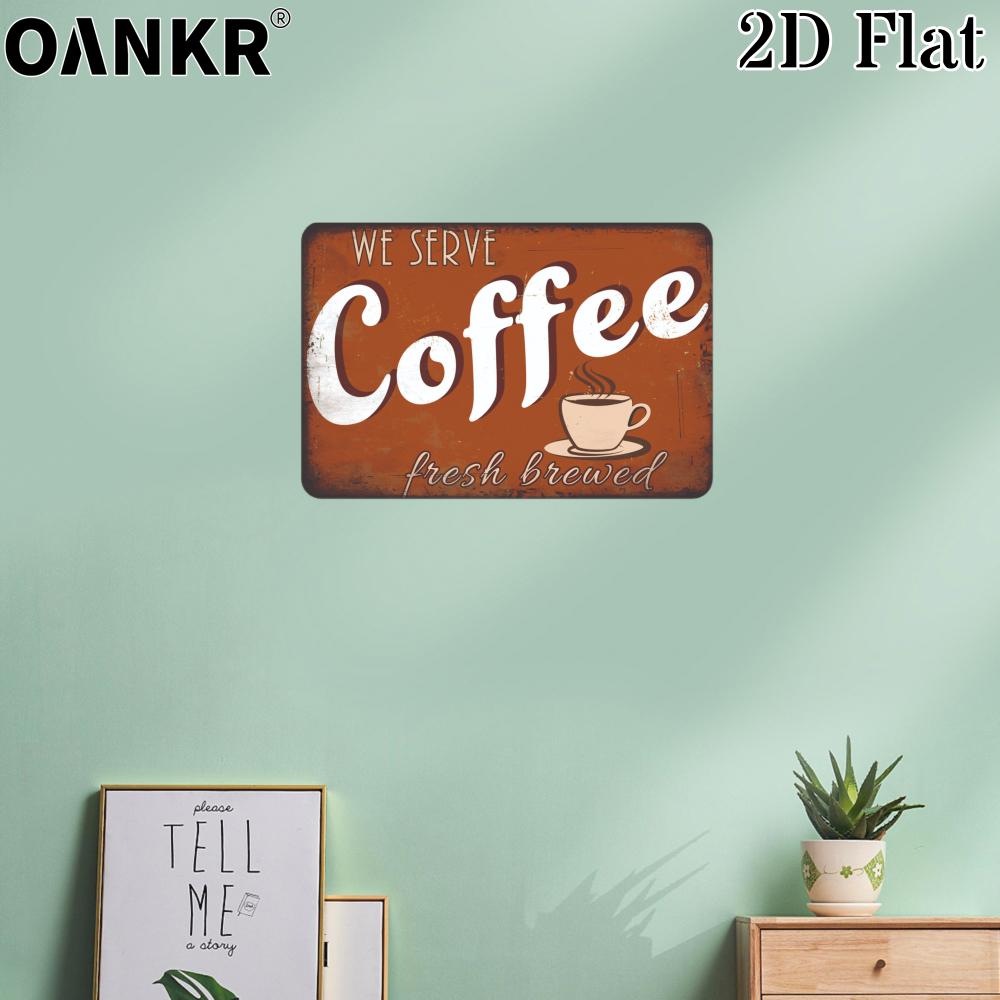 Vintage Coffee Poster Metal Tin Sign We Serve Coffee Fresh Brewed Metal Signs for Cafe Bar Home Wall Decor Plaque 20x30cm（7.8x11.8inch）