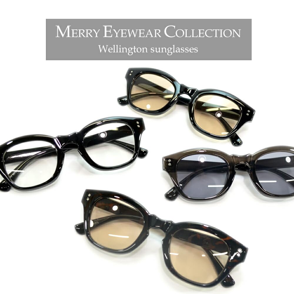 [MERRY PLEASURE] Sunglasses for Men and Women, UV Protection, Fashion Glasses, Extra Thick Frame, Wellington Style, Tinted Lenses (Lightly Colored)