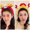 Cartoon Funny Hair Hoop God of Wealth Face Washing Hair Hoop New Year Plush Headband  Children